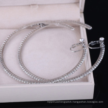 3-8cm large hoop earrings austra crystals big hoop earrings ear clip copper material rhinestone jewelry women